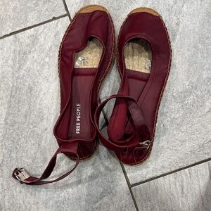 Free People Burgundy Espadrille Flats